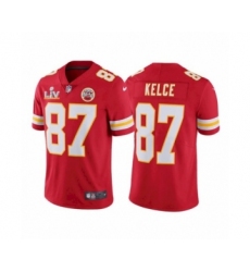 Men's Kansas City Chiefs #87 Travis Kelce Red 2021 Super Bowl LV Jersey