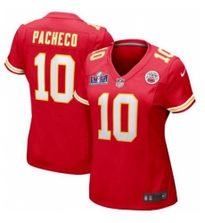 Women's Kansas City Chiefs #10 Isiah Pacheco Red 2023 F U S E Vapor Untouchable Limited Stitched 2024 Super Bowl LVIII Jersey