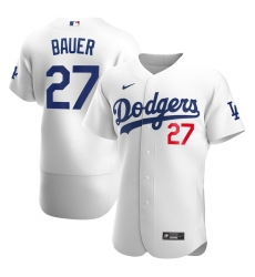 Men's Los Angeles Dodgers #27 Trevor Bauer White Nike Home Alternate Official Replica Player Jersey