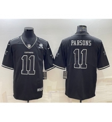 Men's Dallas Cowboys #11 Micah Parsons Black With 1960 Patch Limited Stitched Football Jersey