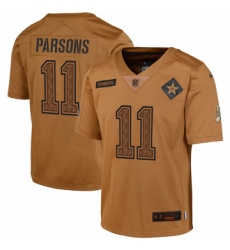 Youth Dallas Cowboys #11 Micah Parsons Nike Brown 2023 Salute To Service Limited Jersey