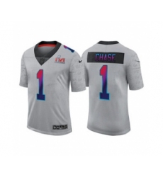 Men's Cincinnati Bengals #1 Ja'Marr Chase 2022 Gray Super Bowl LVI Limited Stitched Jersey