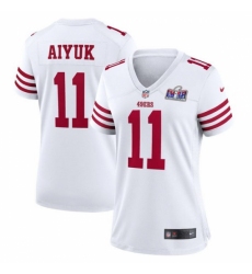 Women's San Francisco 49ers #11 Brandon Aiyuk White 2023 F U S E Vapor Limited Stitched Football 2024 Super Bowl LVIII Jersey