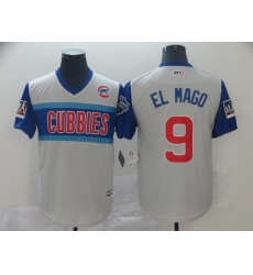Men's Chicago Cubs Javier #9 Baez El Mago Jersey 2019 Little League Classic Repli