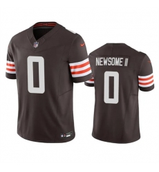 Men's Cleveland Browns #0 Greg Newsome II Brown 2023 F.U.S.E. Vapor Untouchable Limited Stitched Jersey