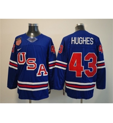 Men's USA #43 Quinn Hughes Royal 2025-2026 Stitched Jersey