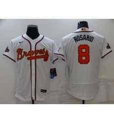 Men's Atlanta Braves #8 Eddie Rosario White 2022 Gold Program Authentic Player Jersey