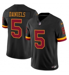 Men's Washington Commanders #5 Jayden Daniels Black 2026 F.U.S.E. Hail Raiser Alternate Vapor Limited Stitched Football Jersey