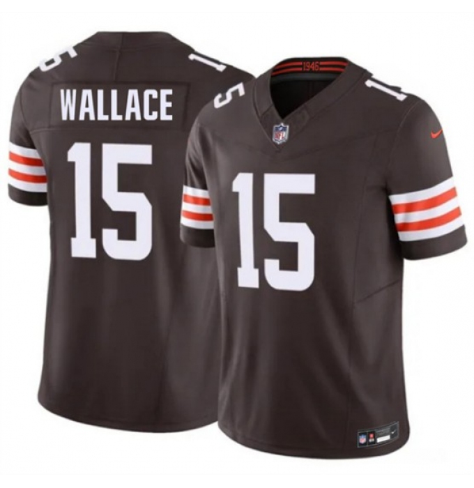 Men's Cleveland Browns #15 Tylan Wallace Brown 2026 F.U.S.E. Vapor Limited Football Stitched Jersey