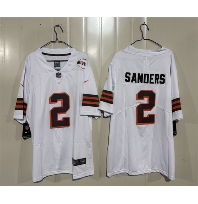 Men's Cleveland Browns #2 Shedeur Sanders White 2026 1946 Collection Vapor Limited Football Stitched Jersey