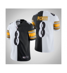 Men's Pittsburgh Steelers #8 Kenny Pickett White Black Split Limited Stitched Jersey