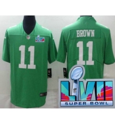 Men's Philadelphia Eagles #11 AJ Brown Limited Green Rush Super Bowl LVII Vapor Jersey