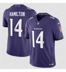 Men's Baltimore Ravens #14 Kyle Hamilton Purple 2026 F.U.S.E Vapor Stitched Limited Football Jersey