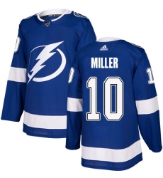 Men's Adidas Tampa Bay Lightning #10 J.T. Miller Authentic Royal Blue Home NHL Jersey
