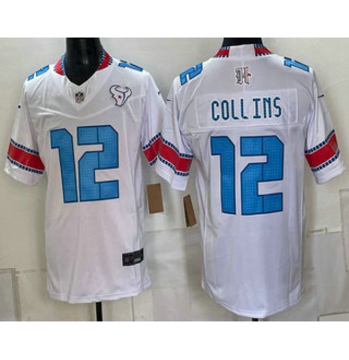 Men's Houston Texans #12 Nico Collins White 2026 FUSE Rivalries Collection Limited Stitched Jersey