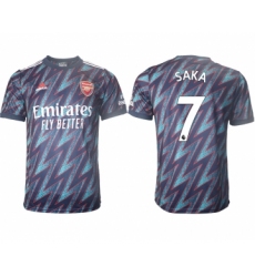 Men 2021-2022 Club Arsenal Second away aaa version blue 7 Soccer Jersey