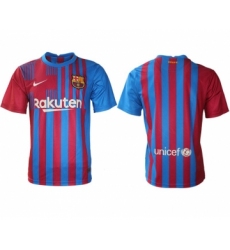 Men 2021-2022 Club Barcelona home aaa version red blank Nike Soccer Jersey
