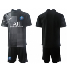 Men 2021-2022 Club Paris St German black goalkeeper blank Soccer Jersey