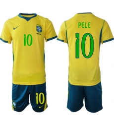 Men's Brazil #10 PELE National Team FIFA x World Cup 2026 Home On Field Jersey