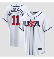 Men's USA Baseball #11 Gunnar Henderson White 2026 World Baseball Classic Home Stadium Stitched Jersey