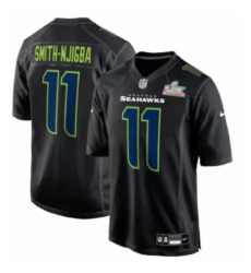 Men's Seattle Seahawks #11 Jaxon Smith-Njigba Black Nike Super Bowl LX Carbon Fashion Game Jersey