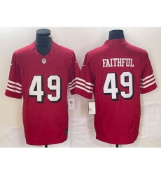 Men San Francisco 49ers #49 The Faithful Red 2023 F U S E Vapor Untouchable Limited Stitched Football Jersey