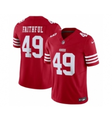Men's Nike San Francisco 49ers #49 The Faithful Red 2023 F.U.S.E. Vapor Untouchable Limited Stitched Football Jersey
