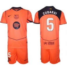 Men FC Barcelona 2026 Soccer Jerseys Orange #5 CUBARSI
