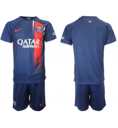 Men's Paris St Germain Blank Navy 2023-24 Home Soccer Jersey