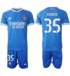 Men Real Madrid 2026 Soccer Jerseys Blue #35 ASENCIO
