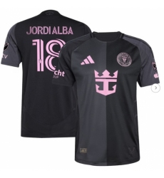 Men's Inter Miami CF Jordi Alba Ramos adidas Black 2025 The Fortitude Kit Authentic Player Jersey