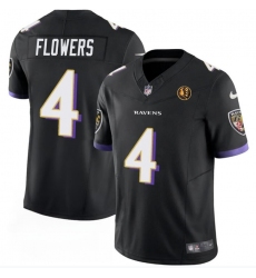 Men's Baltimore Ravens #4 Zay Flowers Black 2023 F.U.S.E. John Madden Vapor Limited Football Stitched Jersey