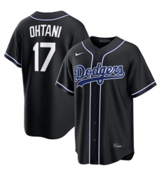 Men's Los Angeles Dodgers #17 Shohei Ohtani 2026 Black Out Stitched Baseball Jersey