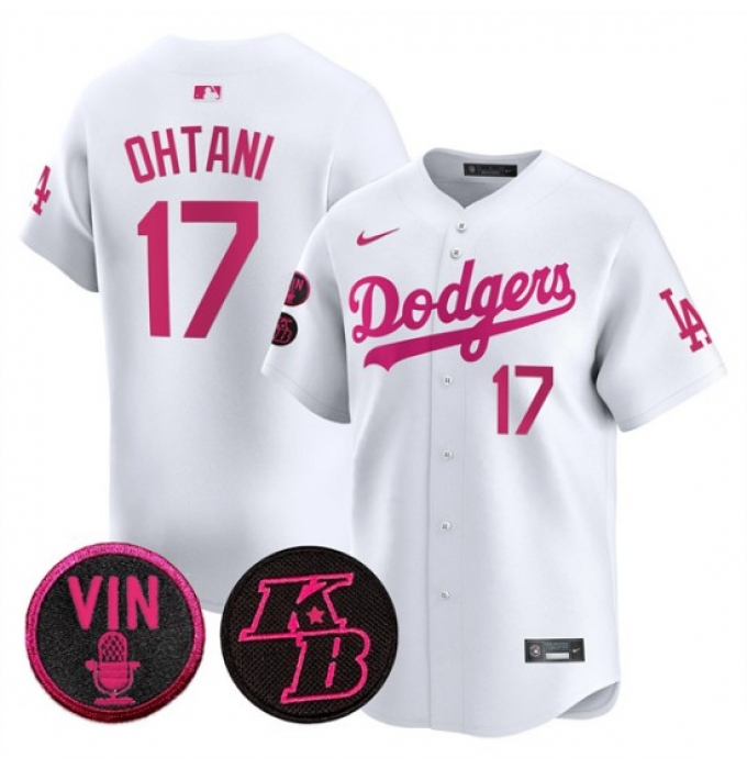 Men's Los Angeles Dodgers #17 Shohei Ohtani White 2026 Mother’s Day Vapor Premier Limited Stitched Baseball Jersey