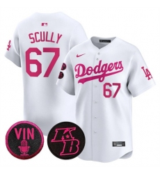 Men's Los Angeles Dodgers #67 Vin Scully White 2026 Mother’s Day Vapor Premier Limited Stitched Baseball Jersey