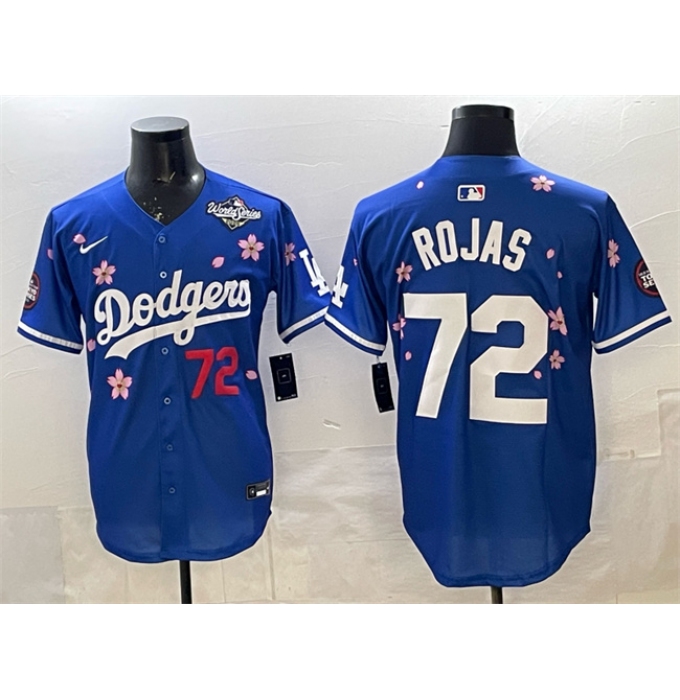 Men's Los Angeles Dodgers #72 Miguel Rojas Royal 2025 World Series Tokyo Series Limited Stitched Baseball Jersey