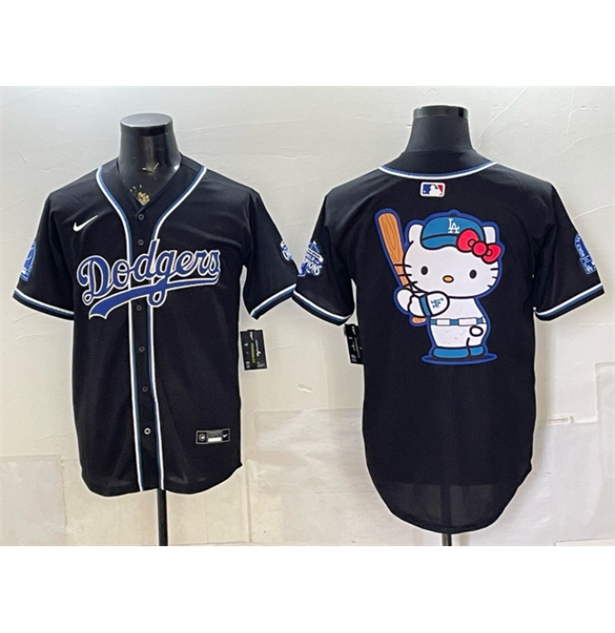 Men's Los Angeles Dodgers Team Big Logo B2B Champs 2026 Black Out Style Vapor Limited Stitched Baseball Jersey