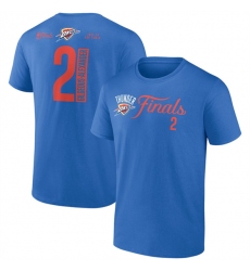 Men's Oklahoma City Thunder #2 Shai Gilgeous-Alexander Blue 2025 NBA Finals Court Vision Name & Number T-Shirt