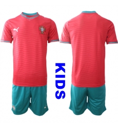 Youth Portugal Bland Or Custom National Team FIFA x World Cup 2026 Home Red On Eusebio special edition Kids Jersey