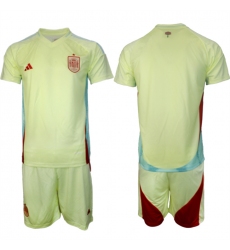 Men's Spain Team Blank 2024-25 Yellow Away Soccer Jersey Suit