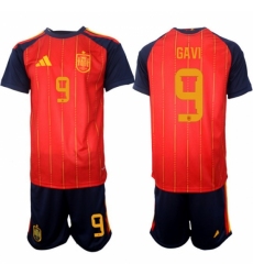 Spain 2026 FIFA World Cup Soccer Jersey Red #9 GAVI