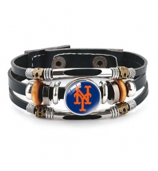 New York Metropolitan MLB Pro football team jewel cowhide bracelet leather hand jewelry