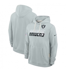 Men's Las Vegas Raiders Silver Sideline Standard Issue Top Prospect Dri-FIT Hoodie
