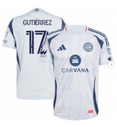 Men's Chicago Fire Brian Gutierrez adidas Light Blue 2025 The Municipal Kit Authentic Player Jersey