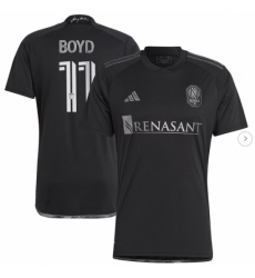 Mens Nashville SC Tyler Boyd adidas Black 2024 Man In Black Kit Replica Player Jersey