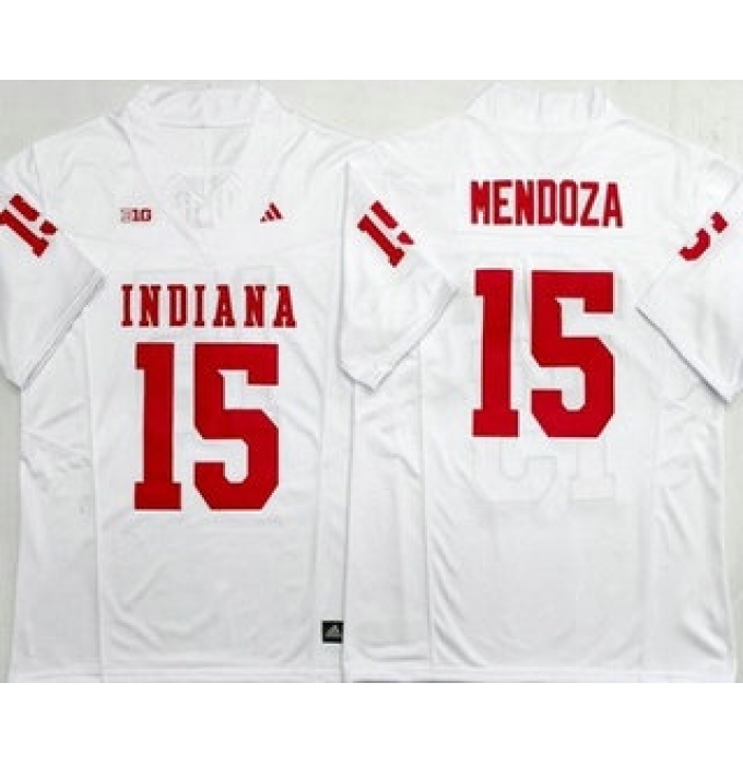 Men's Indiana Hoosiers #15 Fernando Mendoza Limited White Alternate College Football Jersey