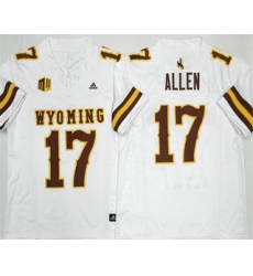 Men's Wyoming Cowboys #17 Josh Allen Limited White FUSE College Football Jersey