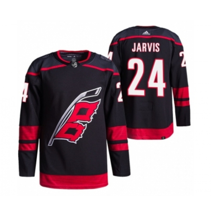 Men's Carolina Hurricanes #24 Seth Jarvis Black Stitched Jersey