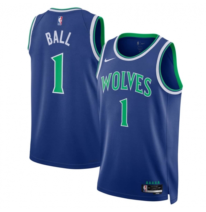 Men's Minnesota Timberwolves #1 LaMelo Ball Blue 2026-27 Icon Swingman Edition Stitched Basketball Jersey