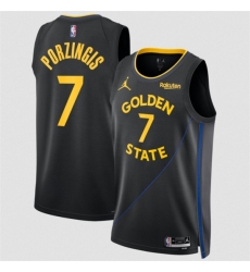 Men's Golden State Warriors #7 Kristaps Porzingis Black 2026 Statement Edition Stitched Basketball Jersey